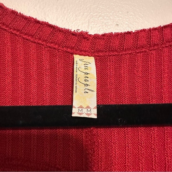 Free People Striped Sunset Park Thermal Tunic Red Size Medium - Picture 5 of 8